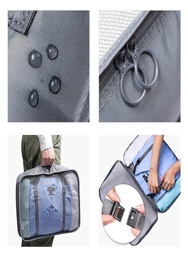 Shrevi 7-in-1 Travel Organizer Set I Polyester 3 Packing Cubes, 3 Pouches, with Shoe Bag I Waterproof, Lightweight I for Travel Space Saver Laundry Luggage Makeup Accessories (Grey) - Image 5